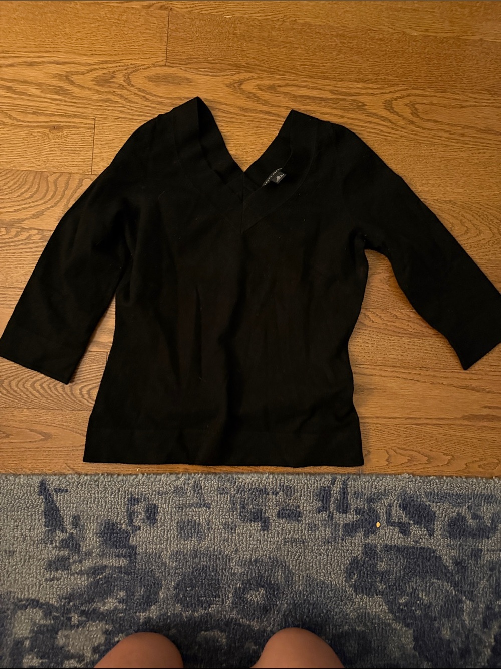 Banana Republic Black V-Neck Knit Top